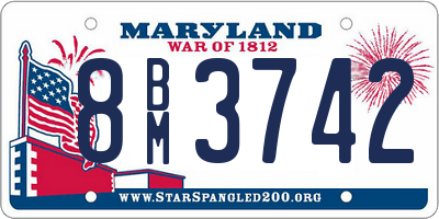 MD license plate 8BM3742