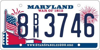 MD license plate 8BM3746