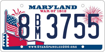 MD license plate 8BM3755