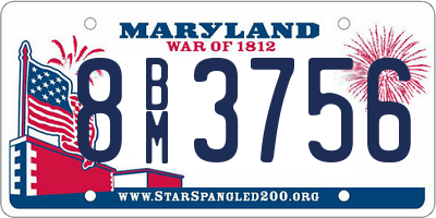 MD license plate 8BM3756