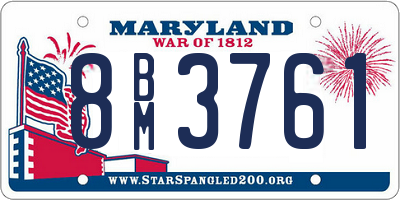 MD license plate 8BM3761