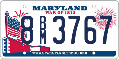 MD license plate 8BM3767