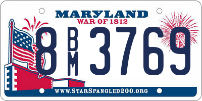 MD license plate 8BM3769