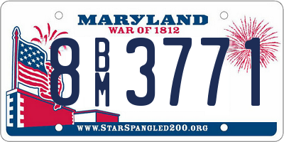 MD license plate 8BM3771