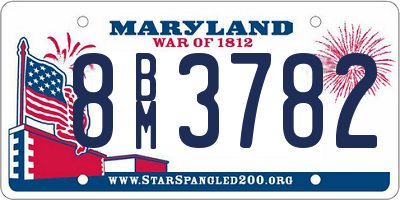 MD license plate 8BM3782