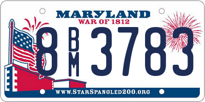 MD license plate 8BM3783