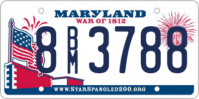 MD license plate 8BM3788