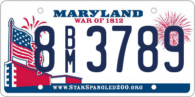 MD license plate 8BM3789