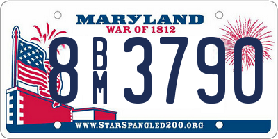 MD license plate 8BM3790