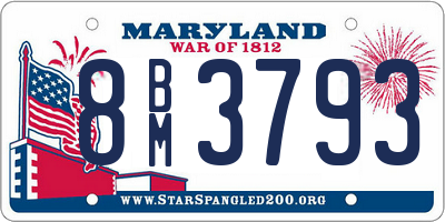 MD license plate 8BM3793