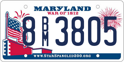 MD license plate 8BM3805