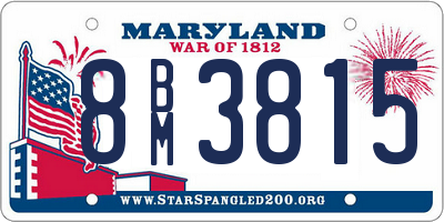 MD license plate 8BM3815