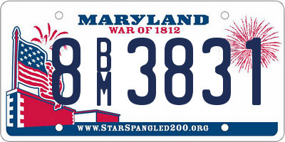 MD license plate 8BM3831