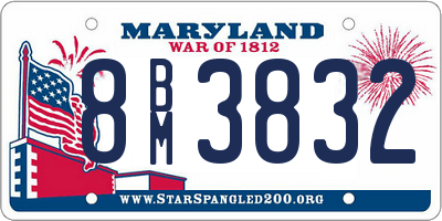 MD license plate 8BM3832