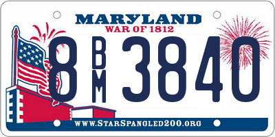 MD license plate 8BM3840