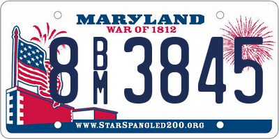 MD license plate 8BM3845