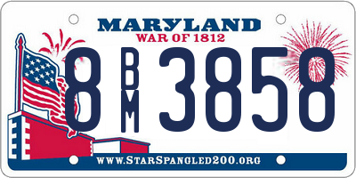 MD license plate 8BM3858