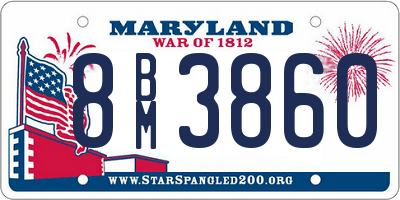 MD license plate 8BM3860