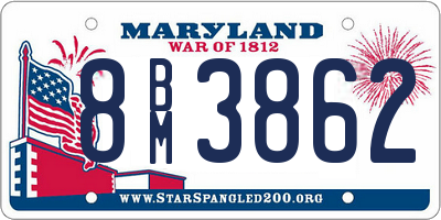 MD license plate 8BM3862