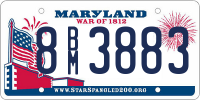 MD license plate 8BM3883