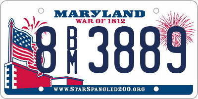 MD license plate 8BM3889