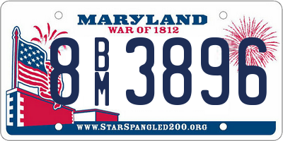 MD license plate 8BM3896