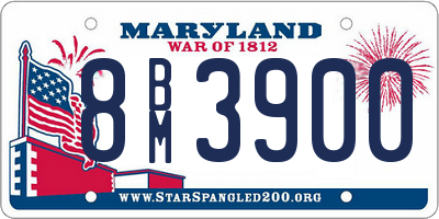 MD license plate 8BM3900