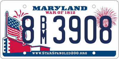 MD license plate 8BM3908