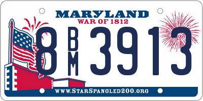 MD license plate 8BM3913