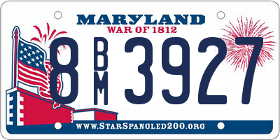 MD license plate 8BM3927