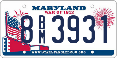 MD license plate 8BM3931