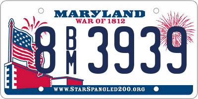 MD license plate 8BM3939