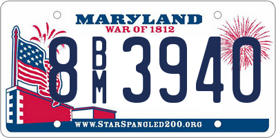 MD license plate 8BM3940