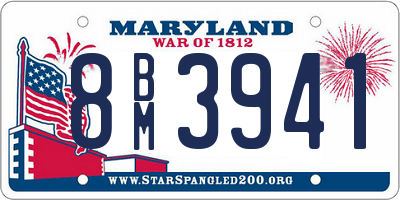 MD license plate 8BM3941