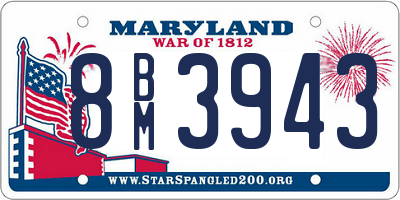 MD license plate 8BM3943