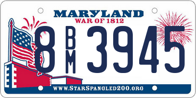 MD license plate 8BM3945