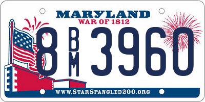 MD license plate 8BM3960