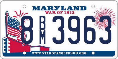 MD license plate 8BM3963