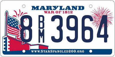 MD license plate 8BM3964