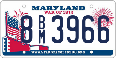 MD license plate 8BM3966