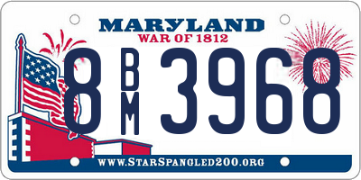 MD license plate 8BM3968