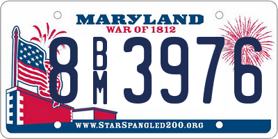 MD license plate 8BM3976