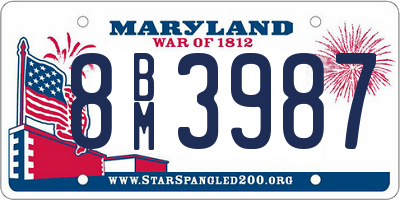 MD license plate 8BM3987