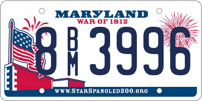 MD license plate 8BM3996