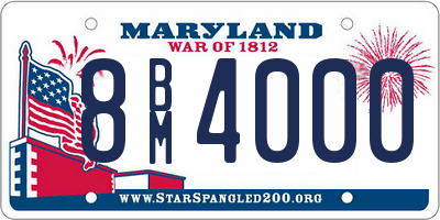 MD license plate 8BM4000