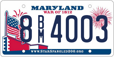 MD license plate 8BM4003