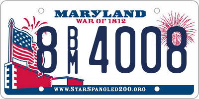 MD license plate 8BM4008