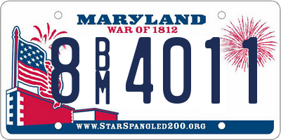 MD license plate 8BM4011