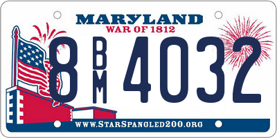 MD license plate 8BM4032