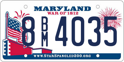 MD license plate 8BM4035